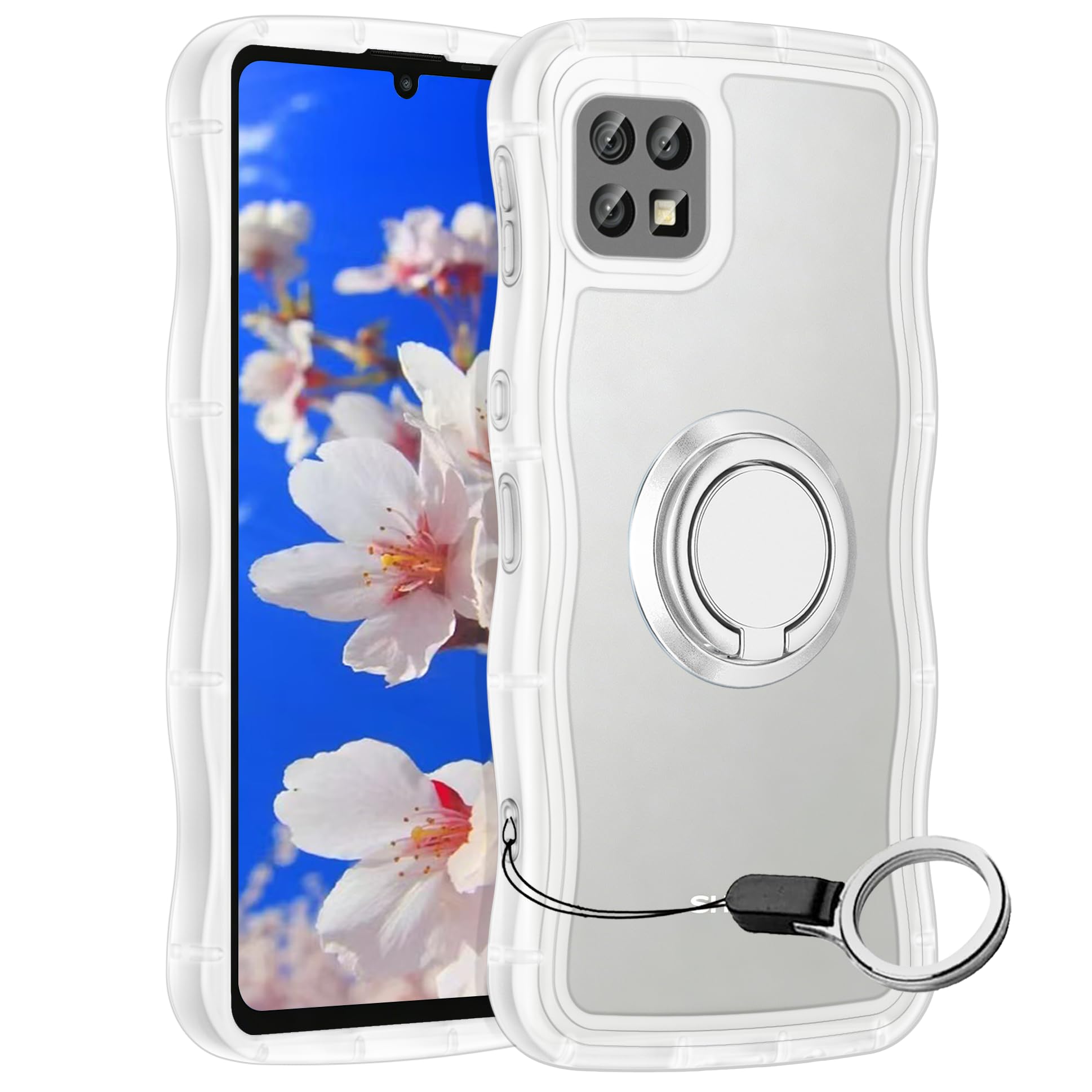 Amazon.co.jp: Aquos Sense6用ケースクリア リングスタンド付き SHG05